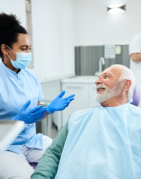 Man smiling in the dental chair